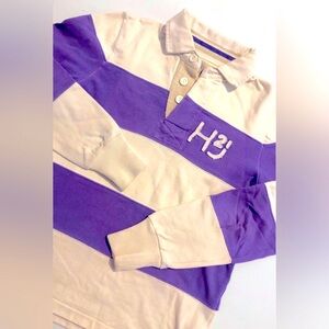 Hydrogen H2J17 Polo Sweater Sweatshirt Button Beige Purple Men S